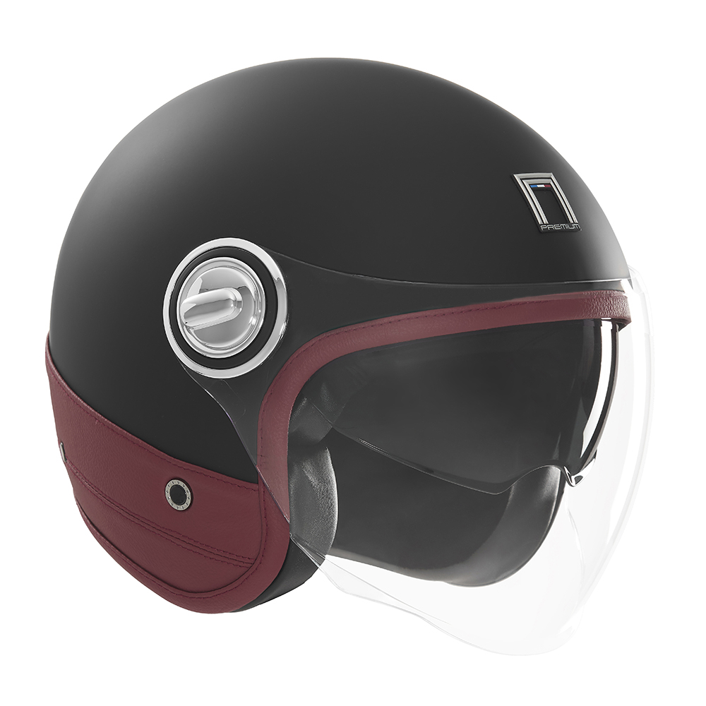 Casque Nox Heritage Cuir rouge