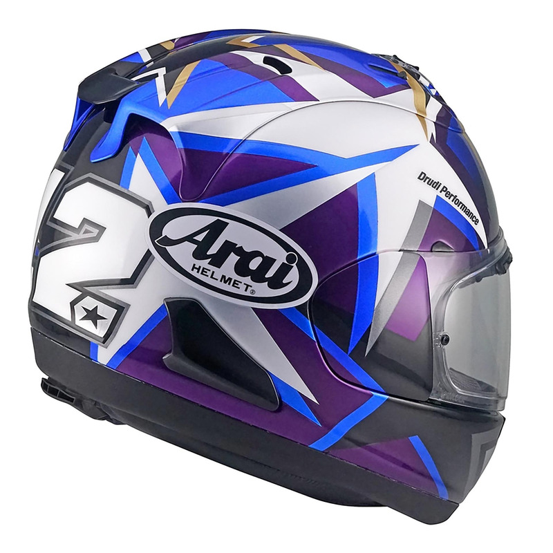 Casque Arai RX-7V EVO Maverick Stars vue dos