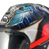 casque moto jet arai déco replica pedrosa shogun samourai bleu blanc rouge jaune