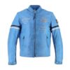 Blouson Helstons cuir Nashville bleu
