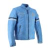 Blouson Helstons cuir Nashville bleu