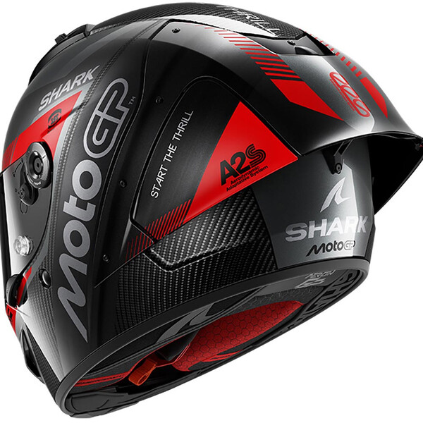 Casque Shark Aeron GP FIM RAC 2 MOTOGP Carbone Anthracite rouge brillant