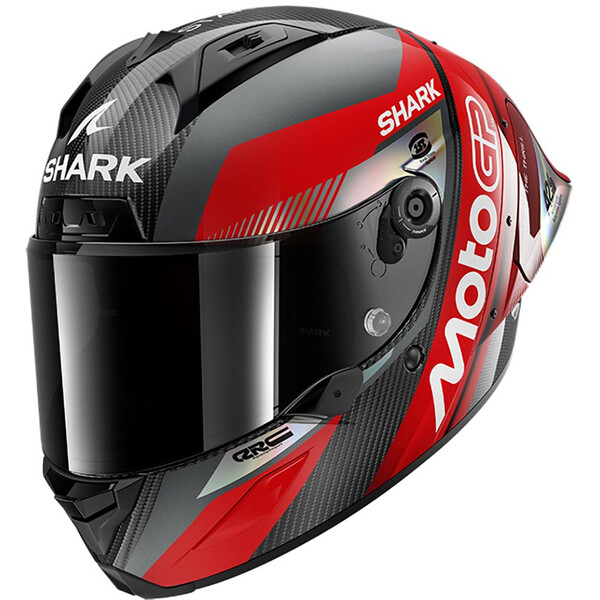Casque Shark Aeron GP FIM RAC 2 MOTOGP Carbone Rouge Chrome Brillant