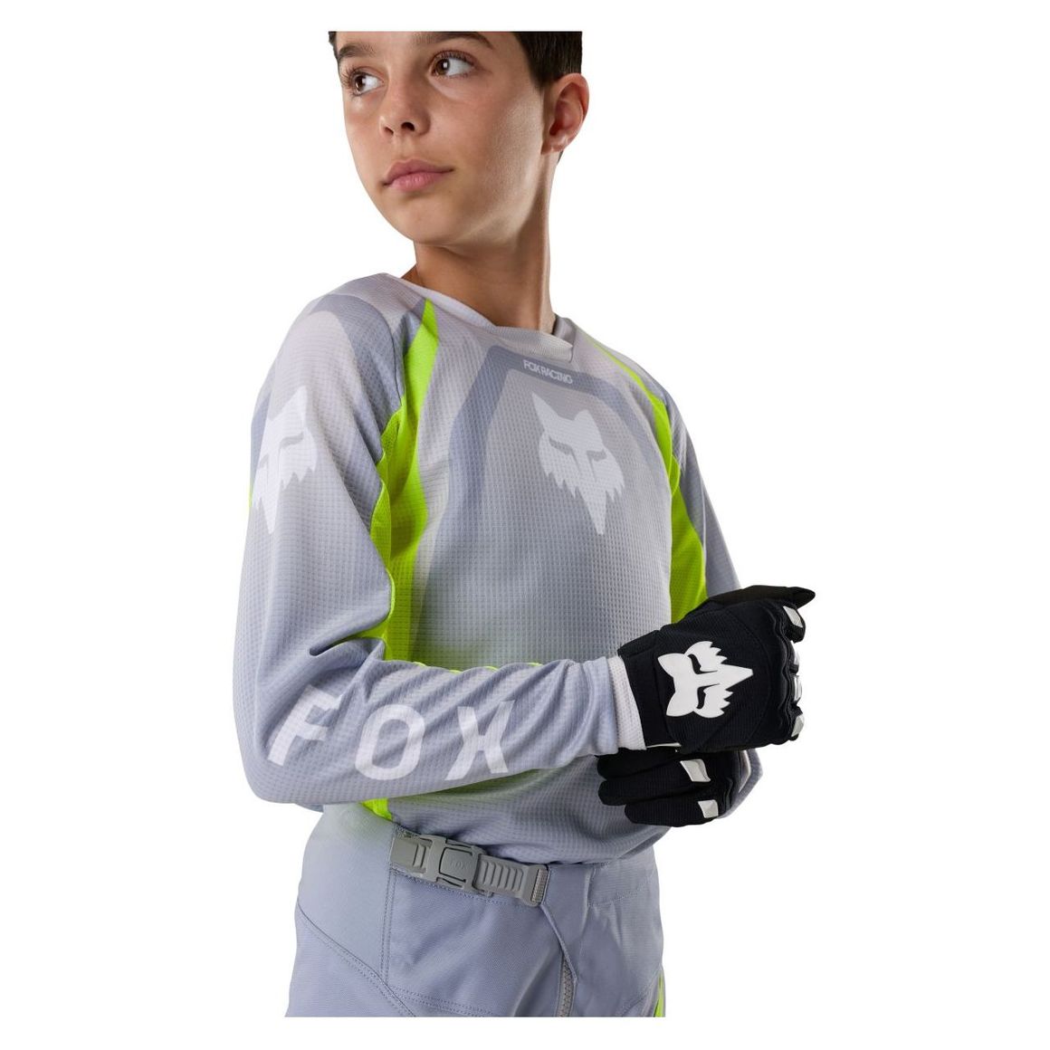 Maillot Fox Enfant 180 Frame Gris jaune