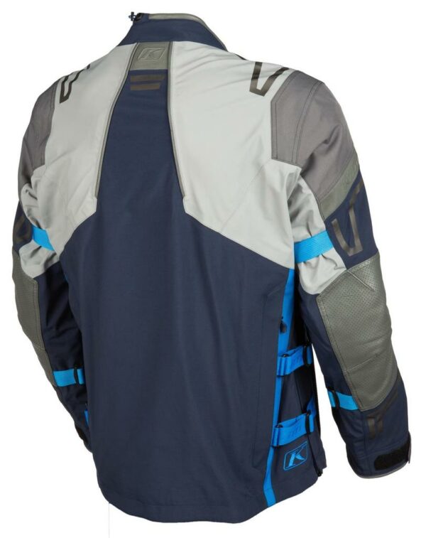 Veste moto Klim Latitude Dress Blue en Goretex 100% étanche et respirante vue de dos