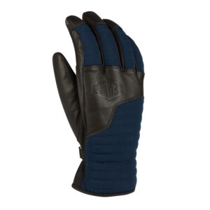 SGM672_SEGURA-MITZY_ Gant de moto Bleu en cuir, chaud idéal pour l'hiver vue de face